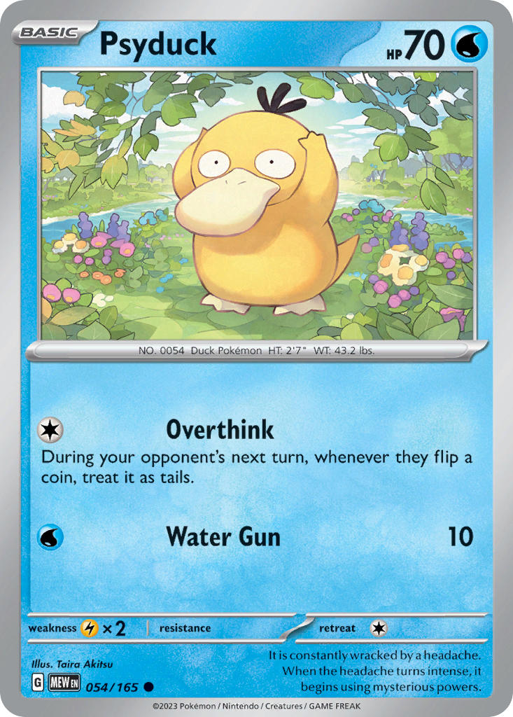 Psyduck 054/165 Common 151 Pokémon card