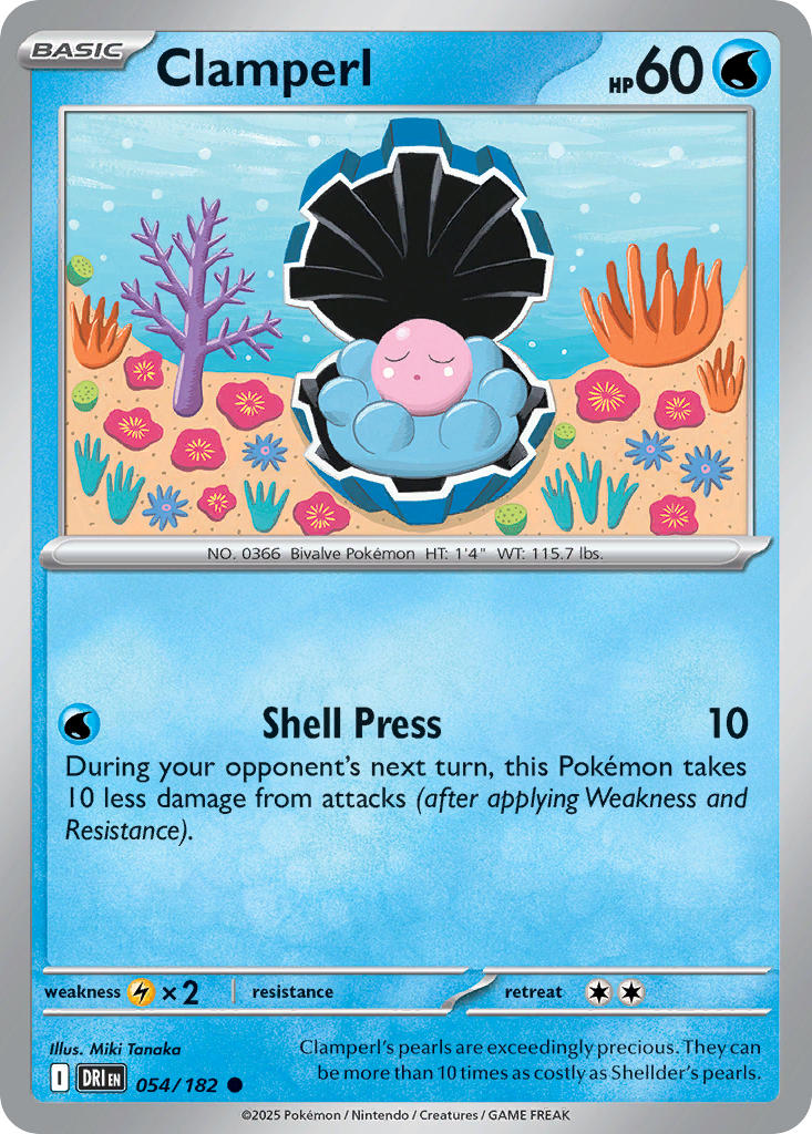 Clamperl 054/182 Common Destined Rivals Pokémon card