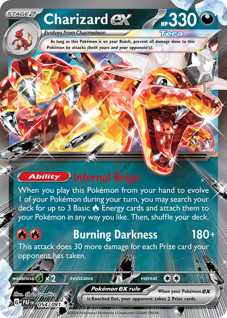 Charizard EX 054/091 Double Rare Paldean Fates Pokémon card