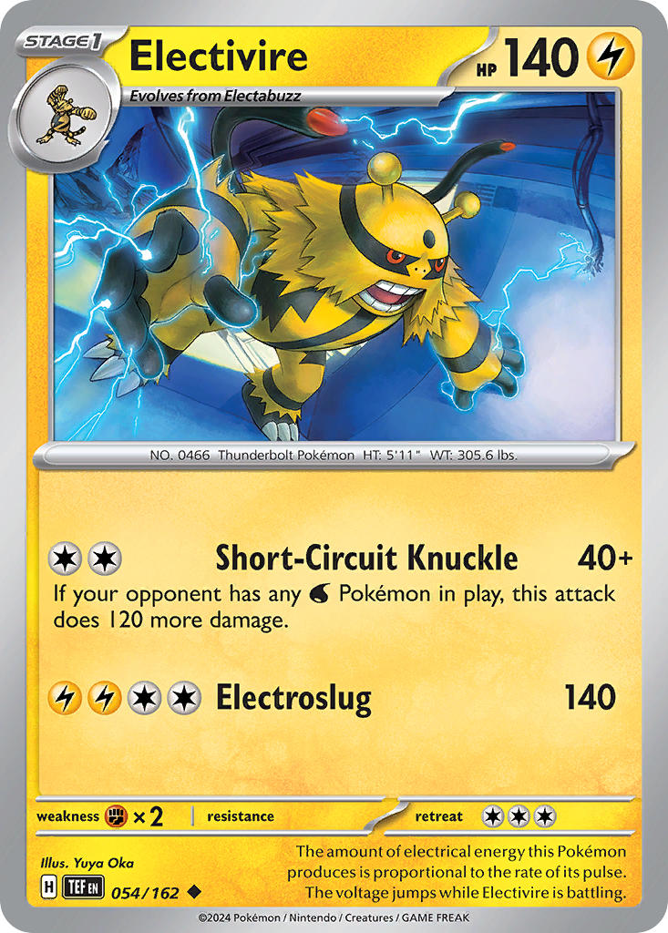 Electivire 054/162 Rare Temporal Forces Pokémon card