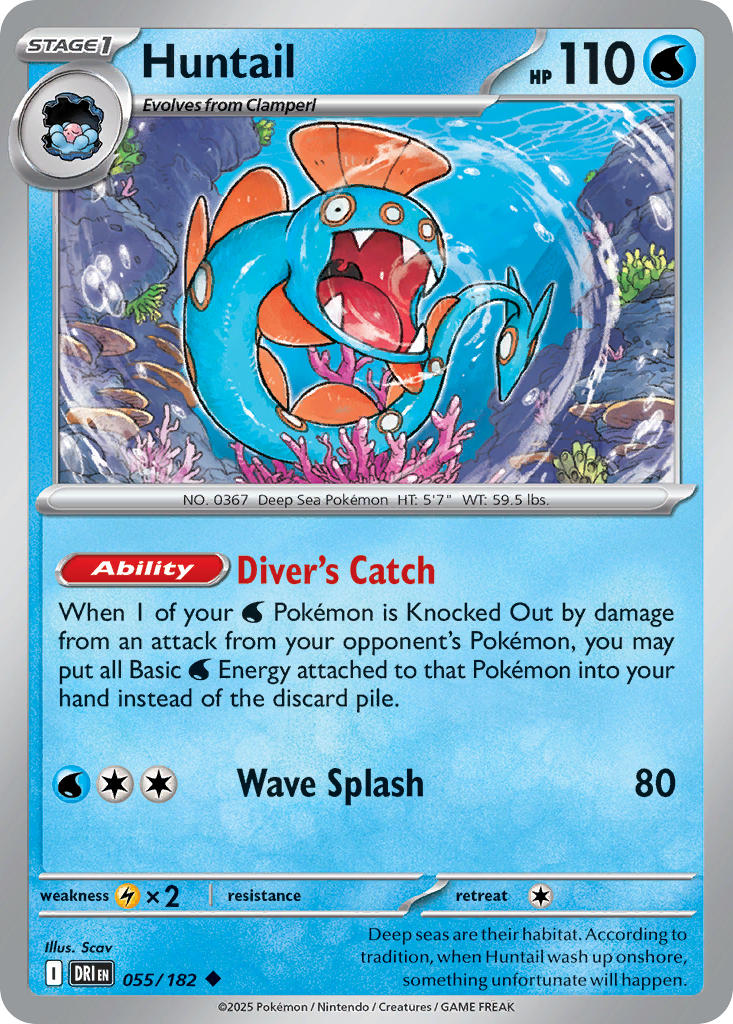 Huntail 055/182 Common Destined Rivals Pokémon card