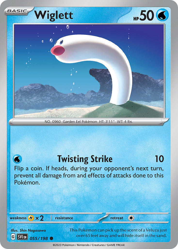 Wiglett 055/198 Common Scarlet & Violet Pokémon card