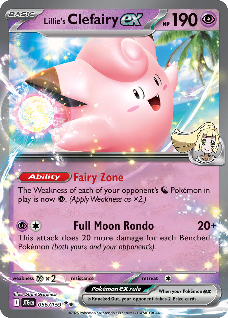 Lillie's Clefairy EX 056/159 Double Rare Journey Together Pokémon card
