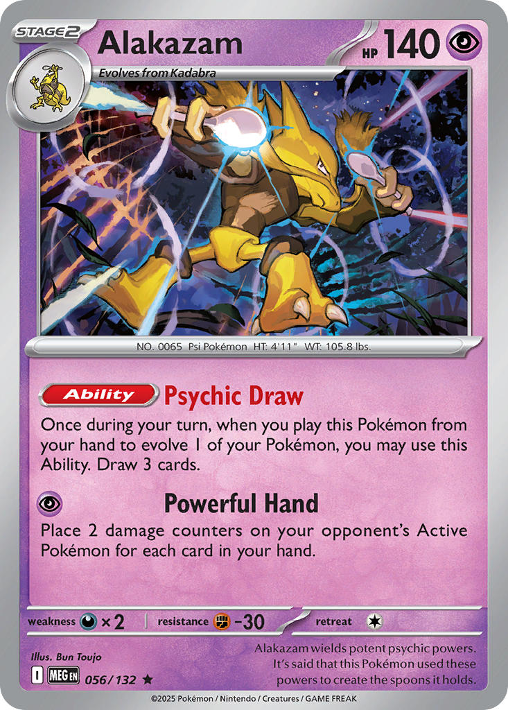 Alakazam 056/132 Rare Mega Evolution Pokémon card