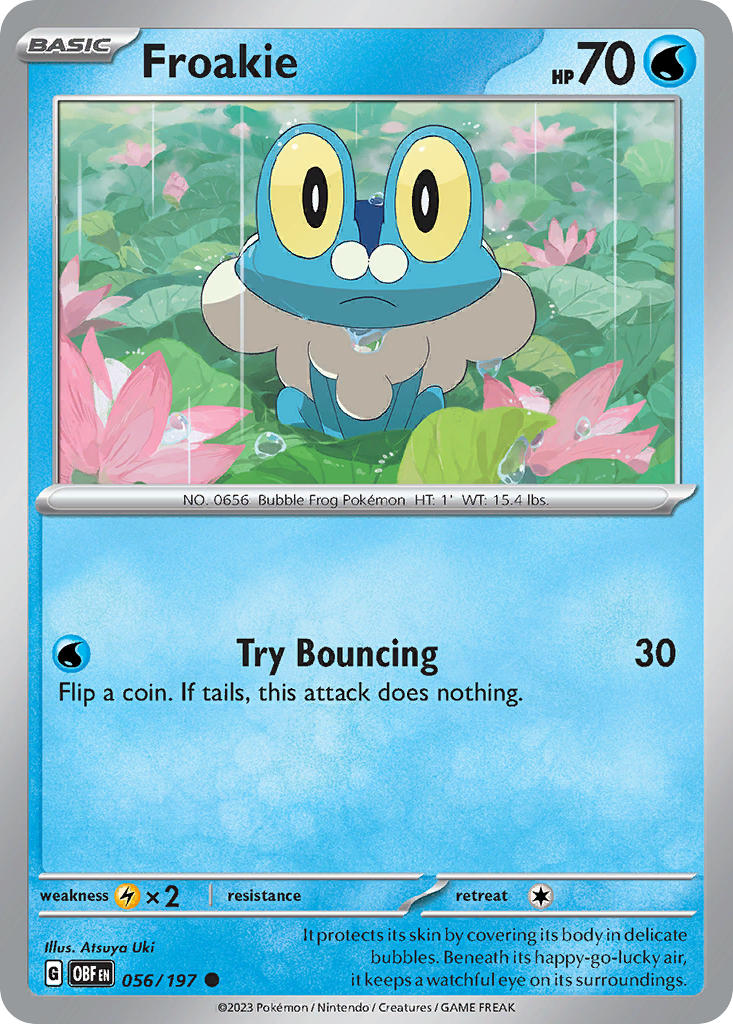 Froakie 056/197 Common Obsidian Flames Pokémon card