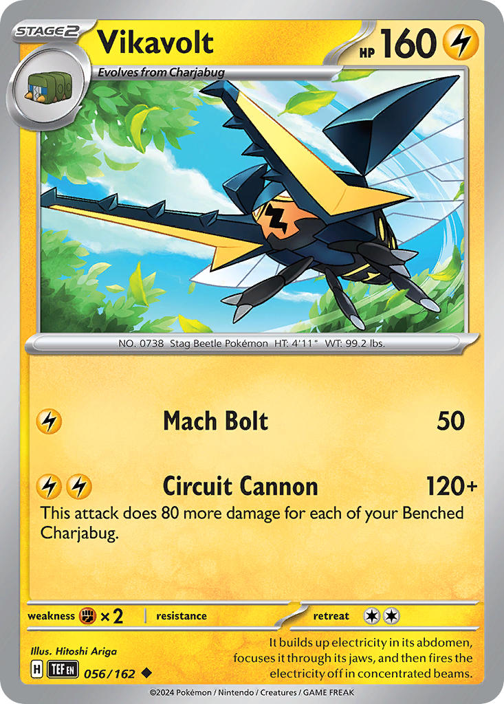 Vikavolt 056/162 Rare Temporal Forces Pokémon card