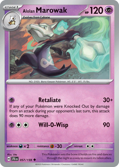Alolan Marowak 057/159 Rare Journey Together Pokémon card