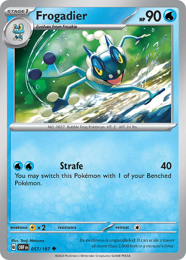 Frogadier 057/197 Uncommon Obsidian Flames Pokémon card