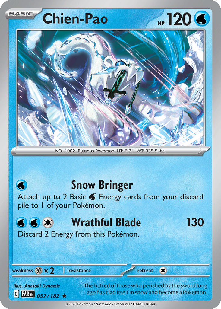 Chien-Pao 057/182 Rare Paradox Rift Pokémon card