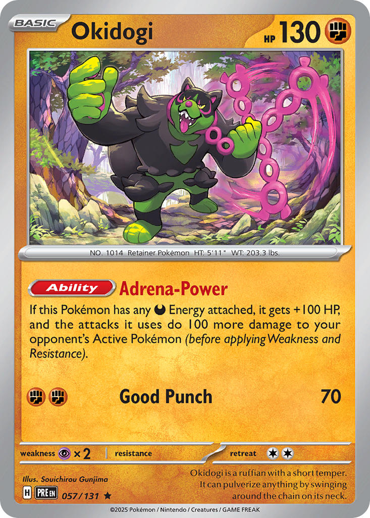Okidogi 057/131 Rare Prismatic Evolutions Pokémon card