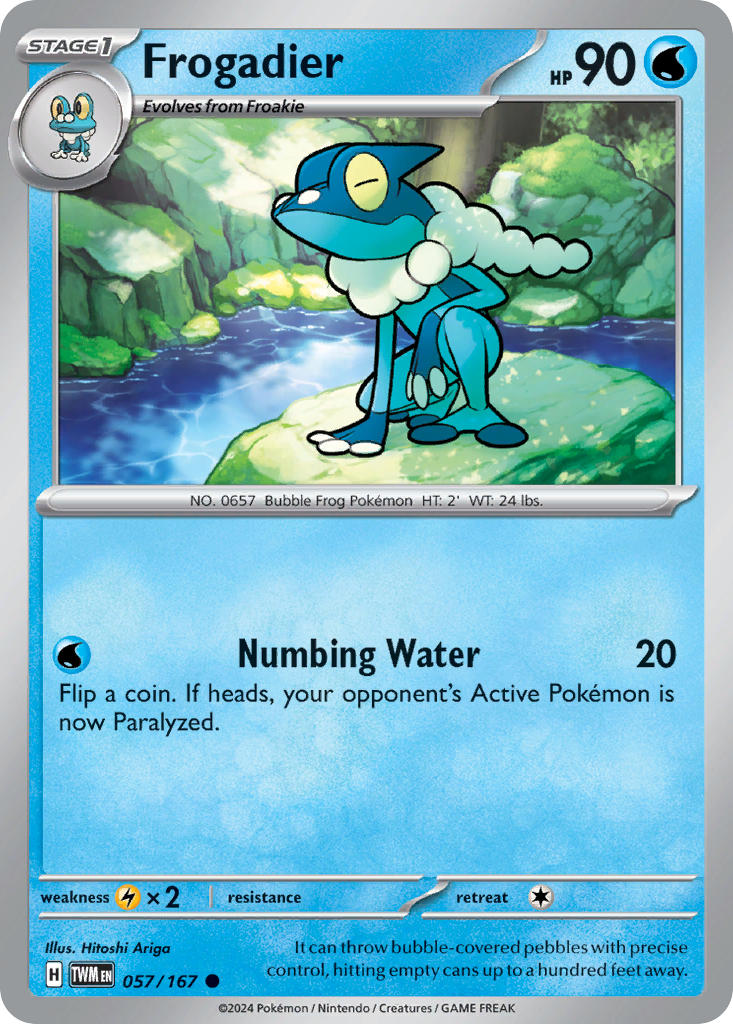 Frogadier 057/167 Common Twilight Masquerade Pokémon card