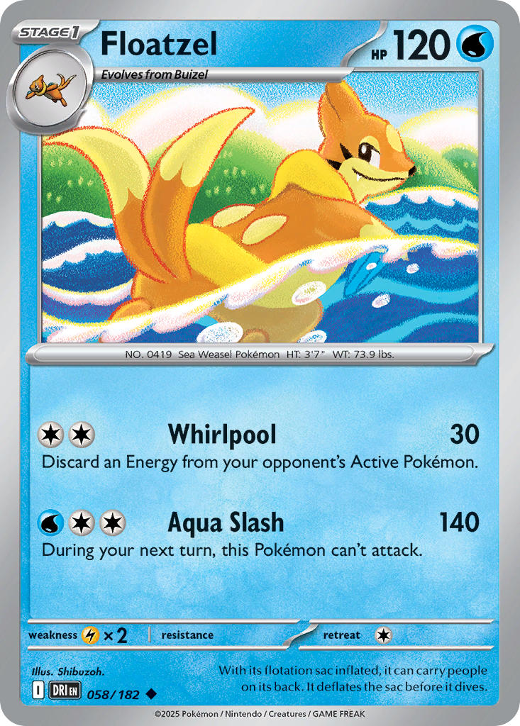 Floatzel 058/182 Common Destined Rivals Pokémon card