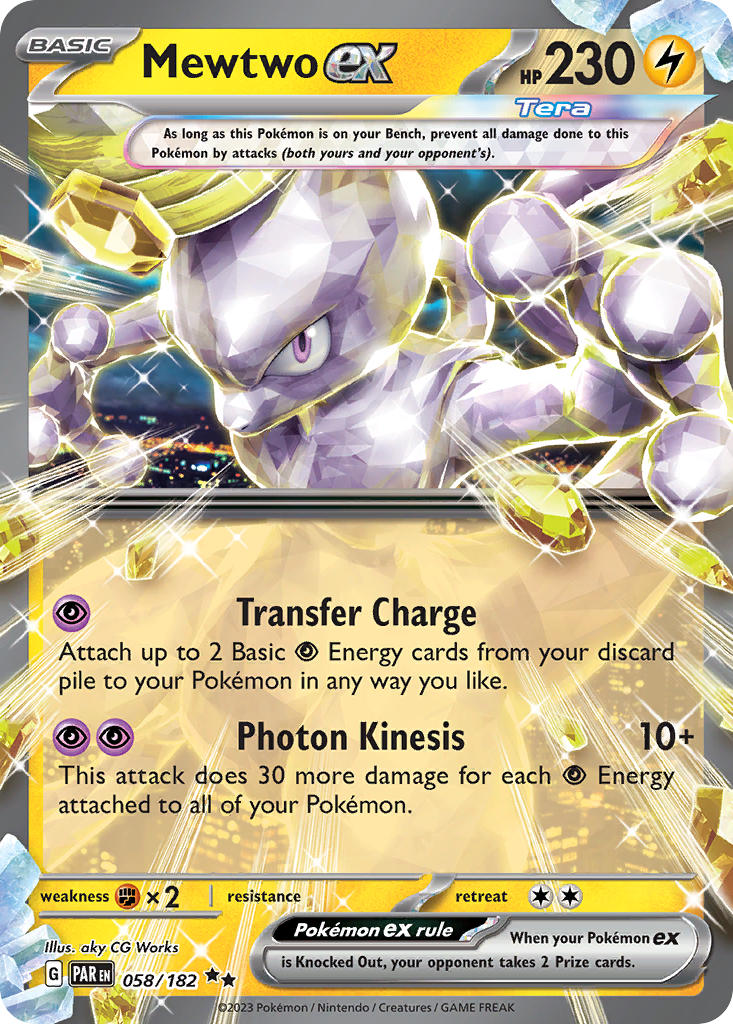 Mewtwo EX 058/182 Double Rare Paradox Rift Pokémon card