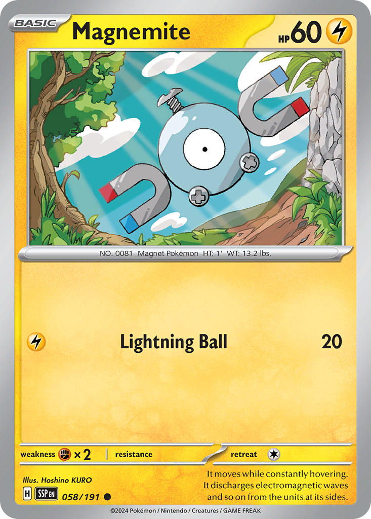 Magnemite 058/191 Common Surging Sparks Pokémon card