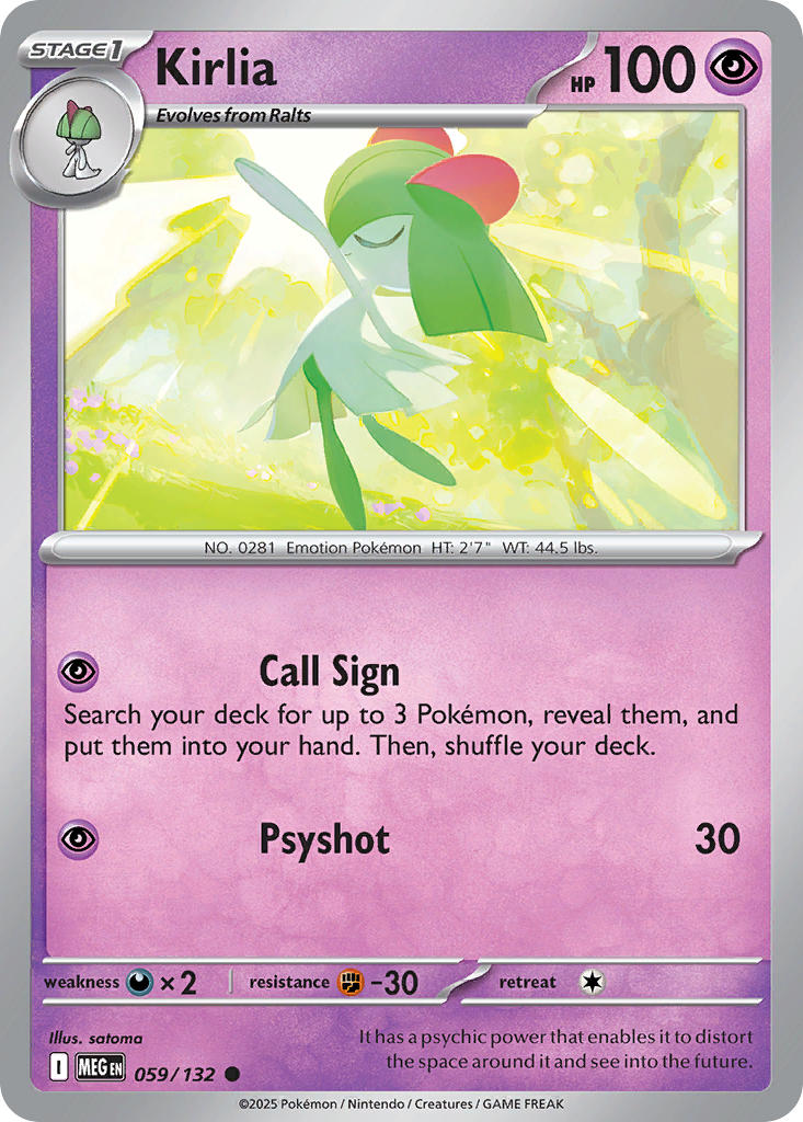Kirlia 059/132 Uncommon Mega Evolution Pokémon card