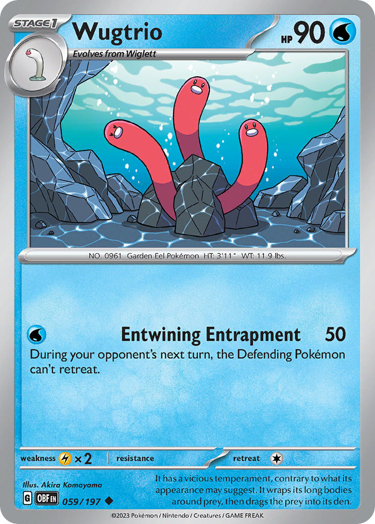 Wugtrio 059/197 Uncommon Obsidian Flames Pokémon card