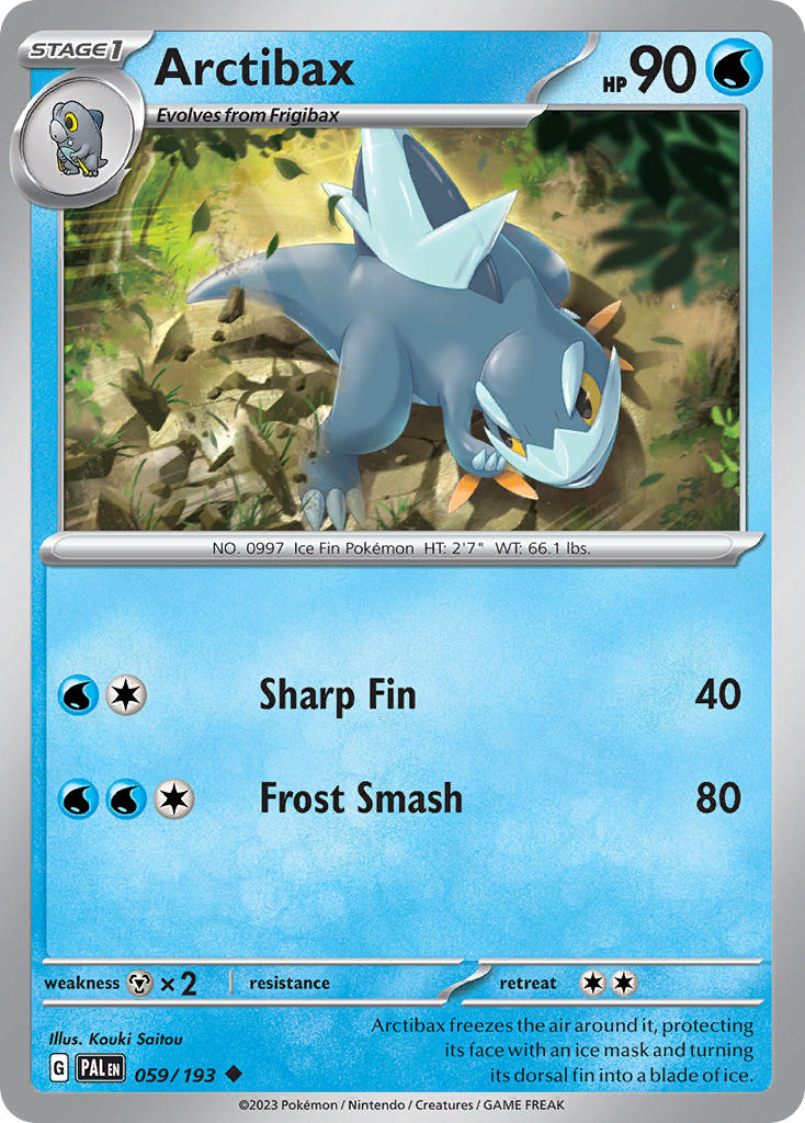 Arctibax 059/193 Uncommon Paldea Evolved Pokémon card