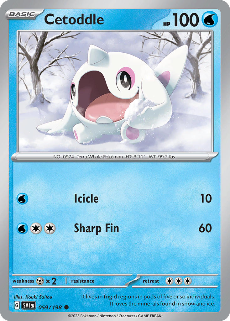 Cetoddle 059/198 Common Scarlet & Violet Pokémon card