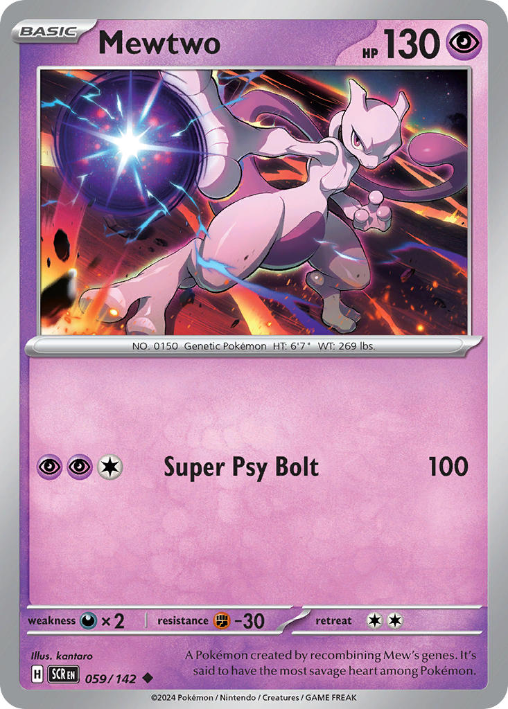 Mewtwo 059/142 Uncommon Stellar Crown Pokémon card
