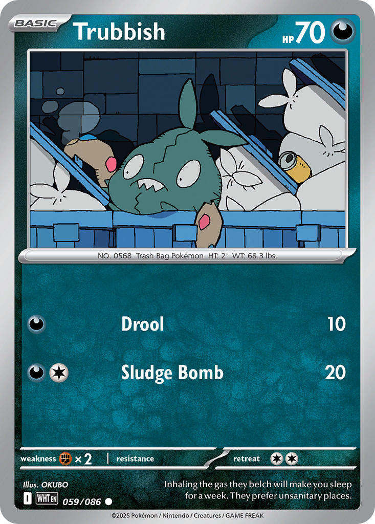 Trubbish 059/086 Common White Flare Pokémon card