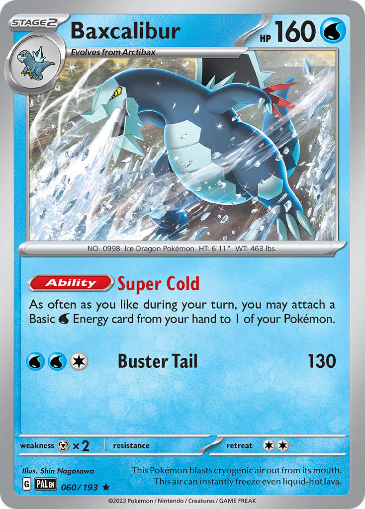 Baxcalibur 060/193 Rare Paldea Evolved Pokémon card