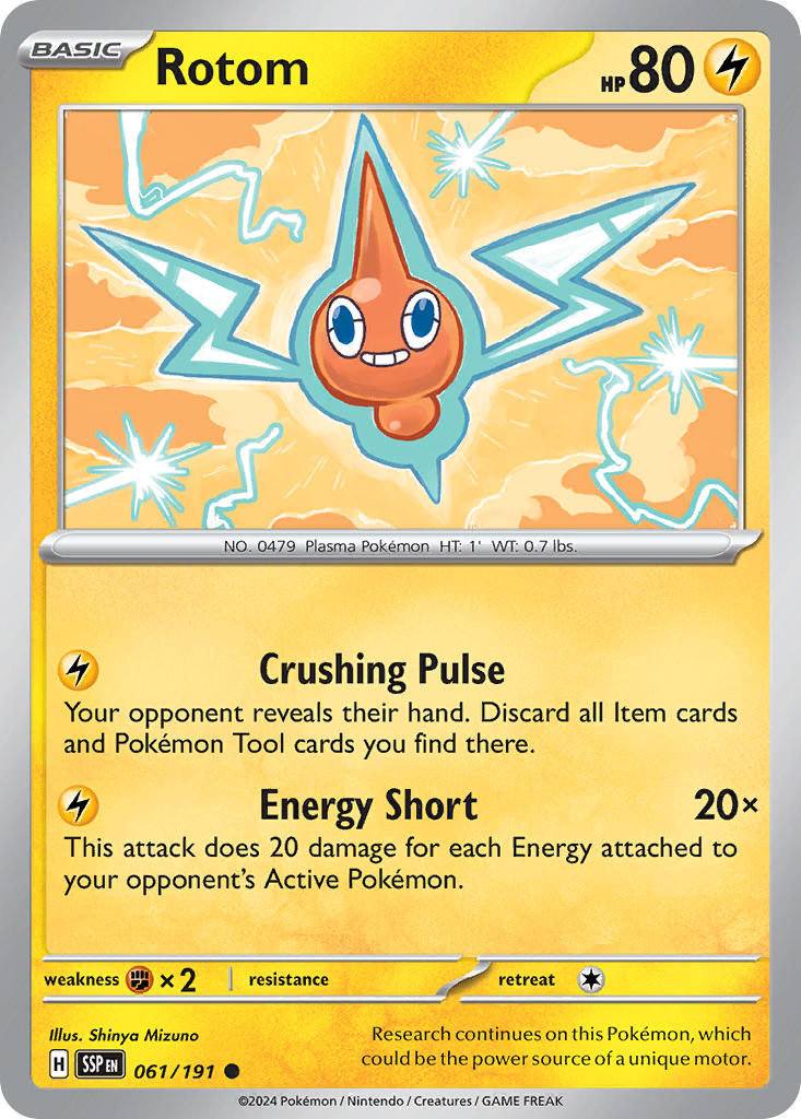 Rotom 061/191 Common Surging Sparks Pokémon card