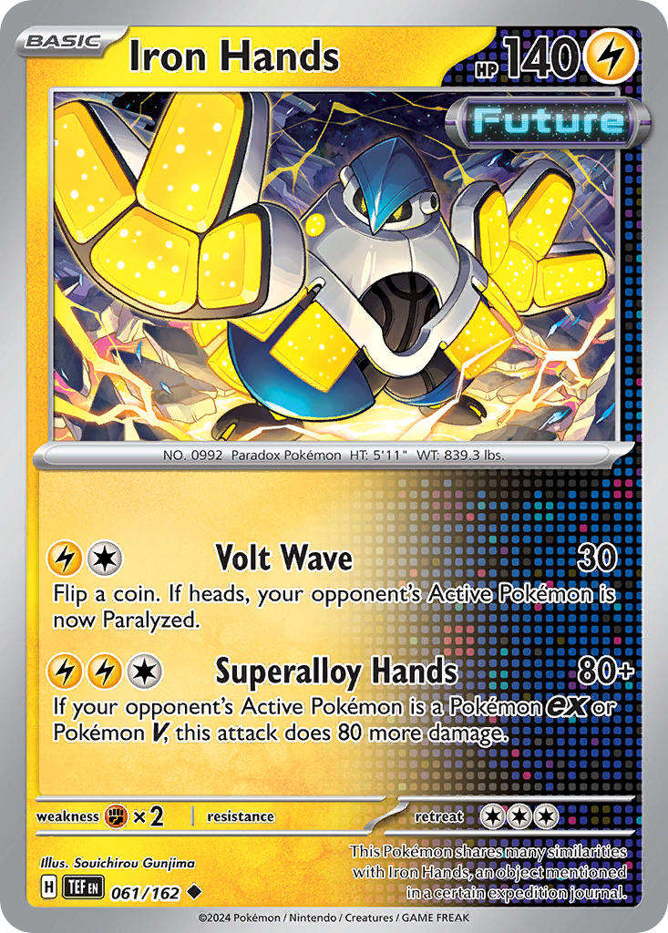 Iron Hands 061/162 Common Temporal Forces Pokémon card