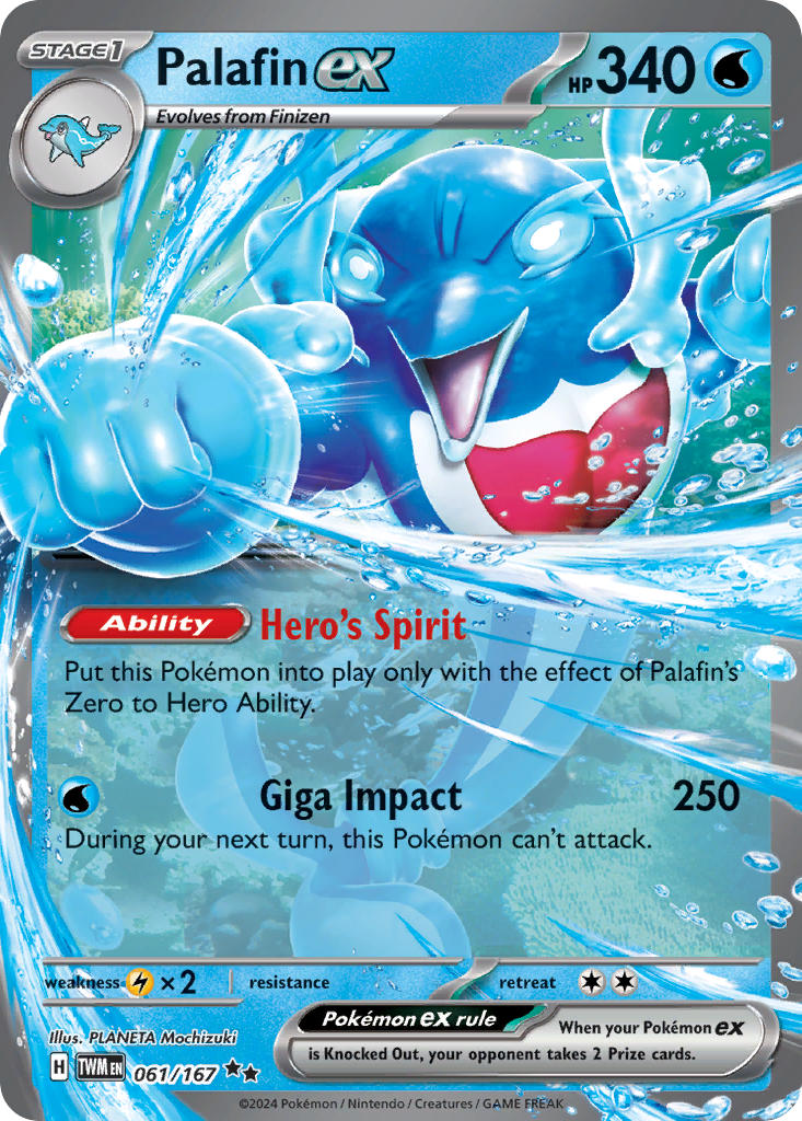 Palafin EX 061/167 Double Rare Twilight Masquerade Pokémon card