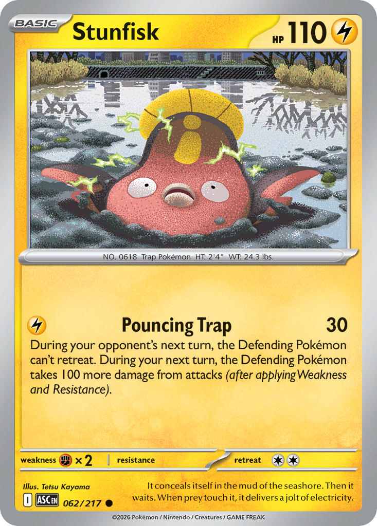 Stunfisk 062/217 Common Ascended Heroes Pokémon card