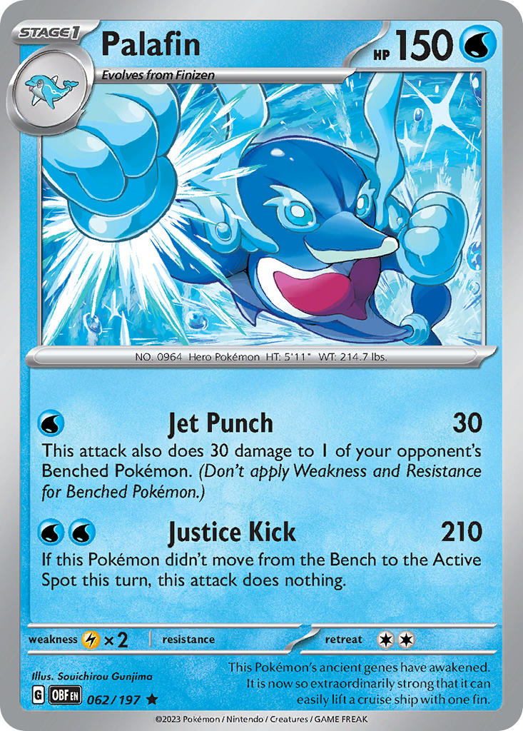 Palafin 062/197 Rare Obsidian Flames Pokémon card