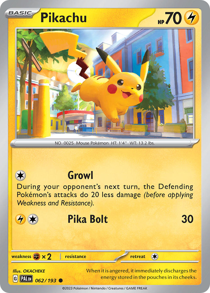 Pikachu 062/193 Common Paldea Evolved Pokémon card