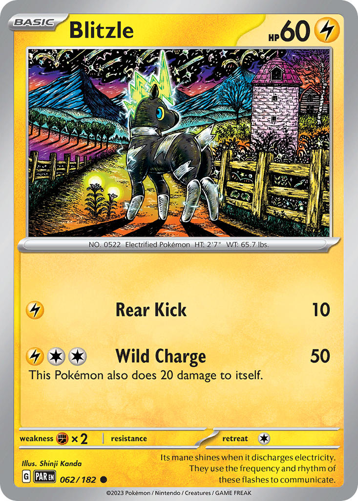 Blitzle 062/182 Common Paradox Rift Pokémon card