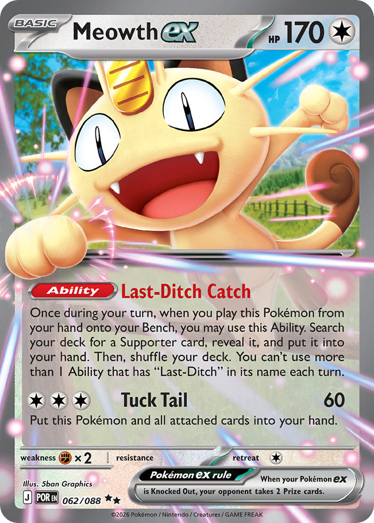 Meowth EX 062/088 Double Rare Perfect Order Pokémon card