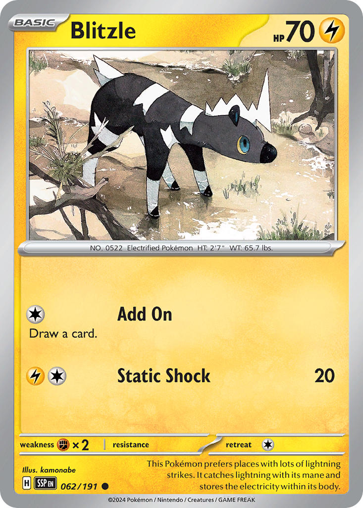 Blitzle 062/191 Common Surging Sparks Pokémon card