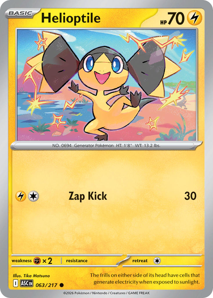 Helioptile 063/217 Common Ascended Heroes Pokémon card