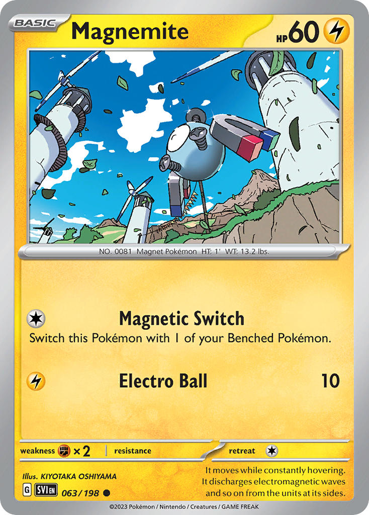 Magnemite 063/198 Common Scarlet & Violet Pokémon card