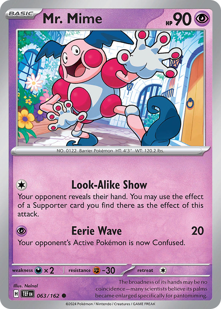 Mr. Mime 063/162 Common Temporal Forces Pokémon card