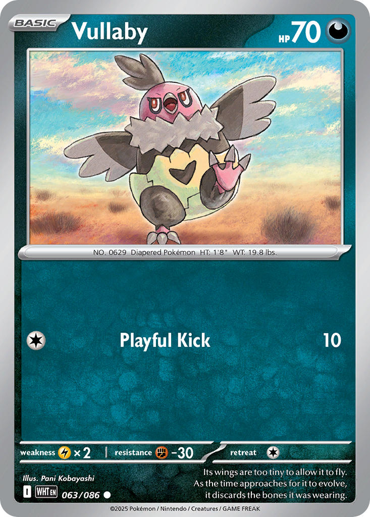 Vullaby 063/086 Common White Flare Pokémon card