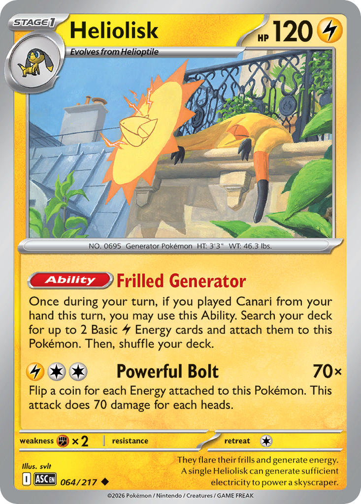 Heliolisk 064/217 Uncommon Ascended Heroes Pokémon card