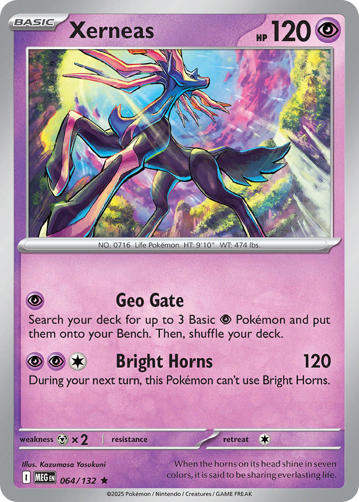 Xerneas 064/132 Rare Mega Evolution Pokémon card