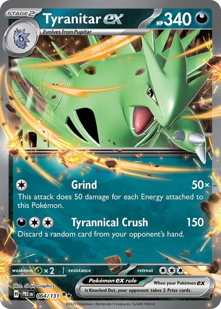 Tyranitar EX 064/131 Double Rare Prismatic Evolutions Pokémon card