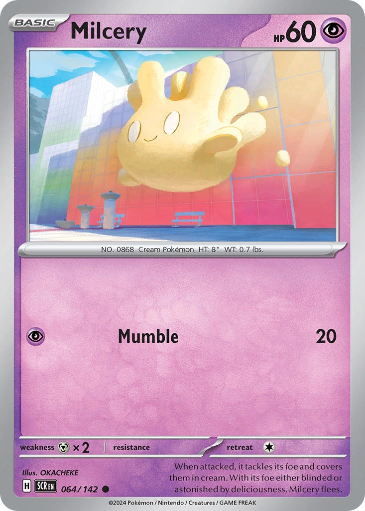 Milcery 064/142 Common Stellar Crown Pokémon card