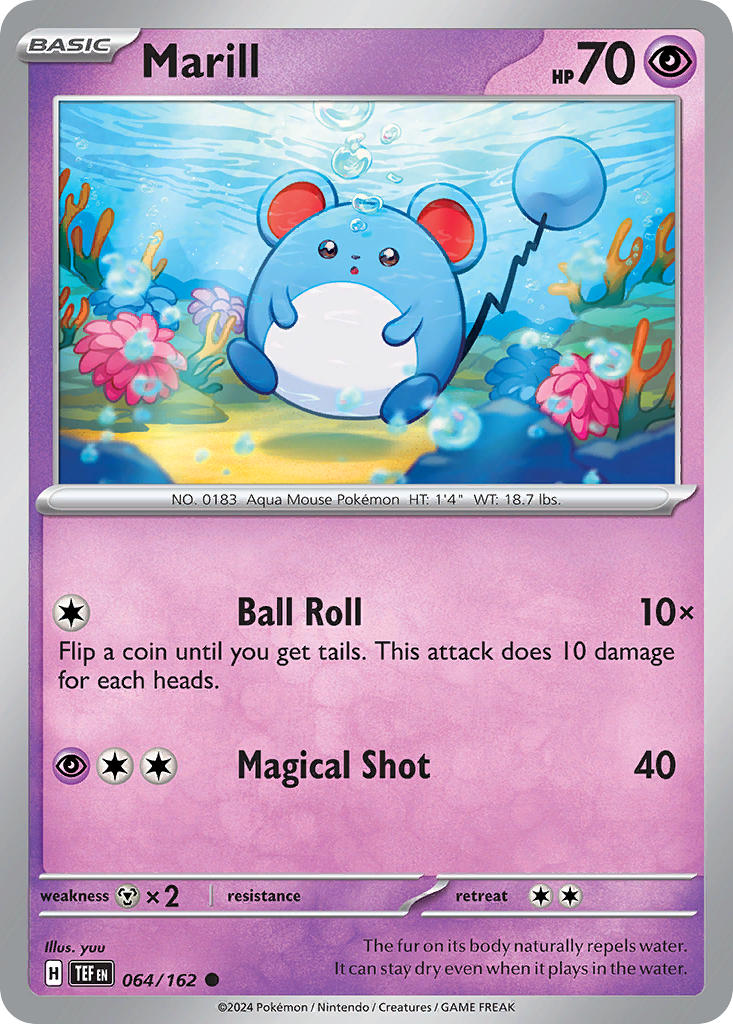 Marill 064/162 Uncommon Temporal Forces Pokémon card