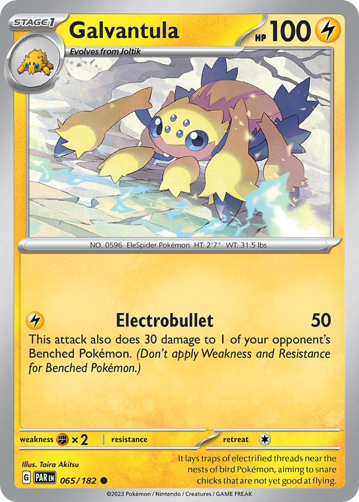 Galvantula 065/182 Common Paradox Rift Pokémon card