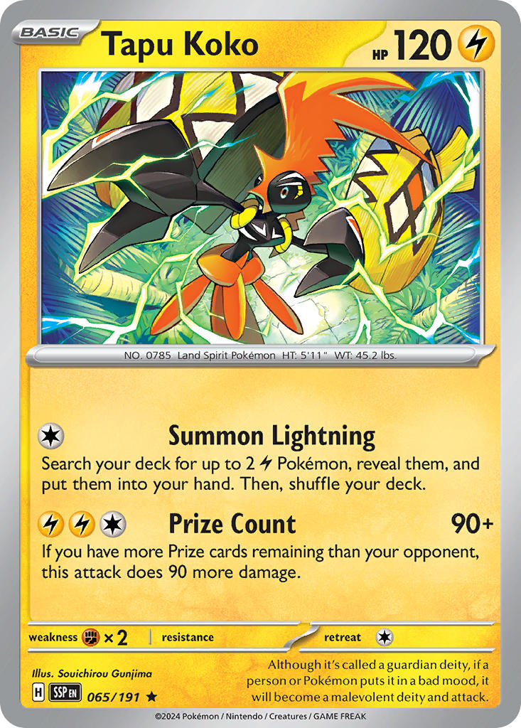 Tapu Koko 065/191 Rare Surging Sparks Pokémon card
