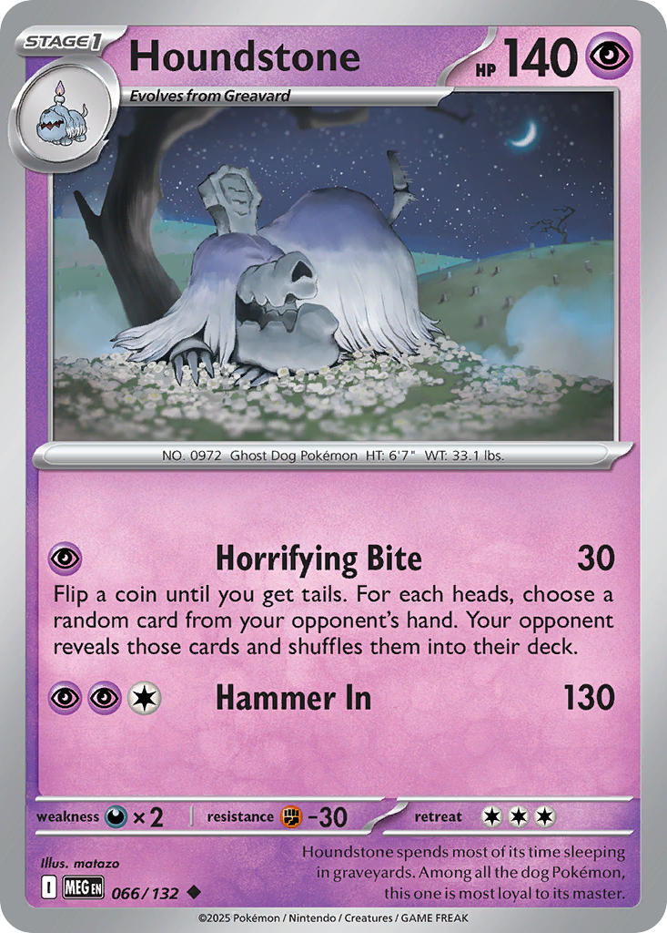 Houndstone 066/132 Uncommon Mega Evolution Pokémon card