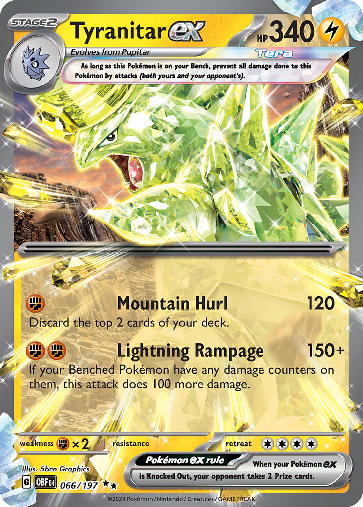 Tyranitar EX 066/197 Double Rare Obsidian Flames Pokémon card