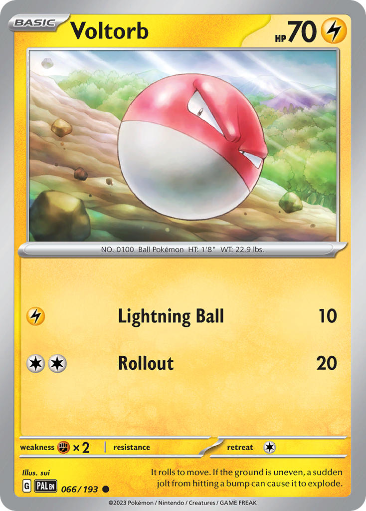 Voltorb 066/193 Common Paldea Evolved Pokémon card