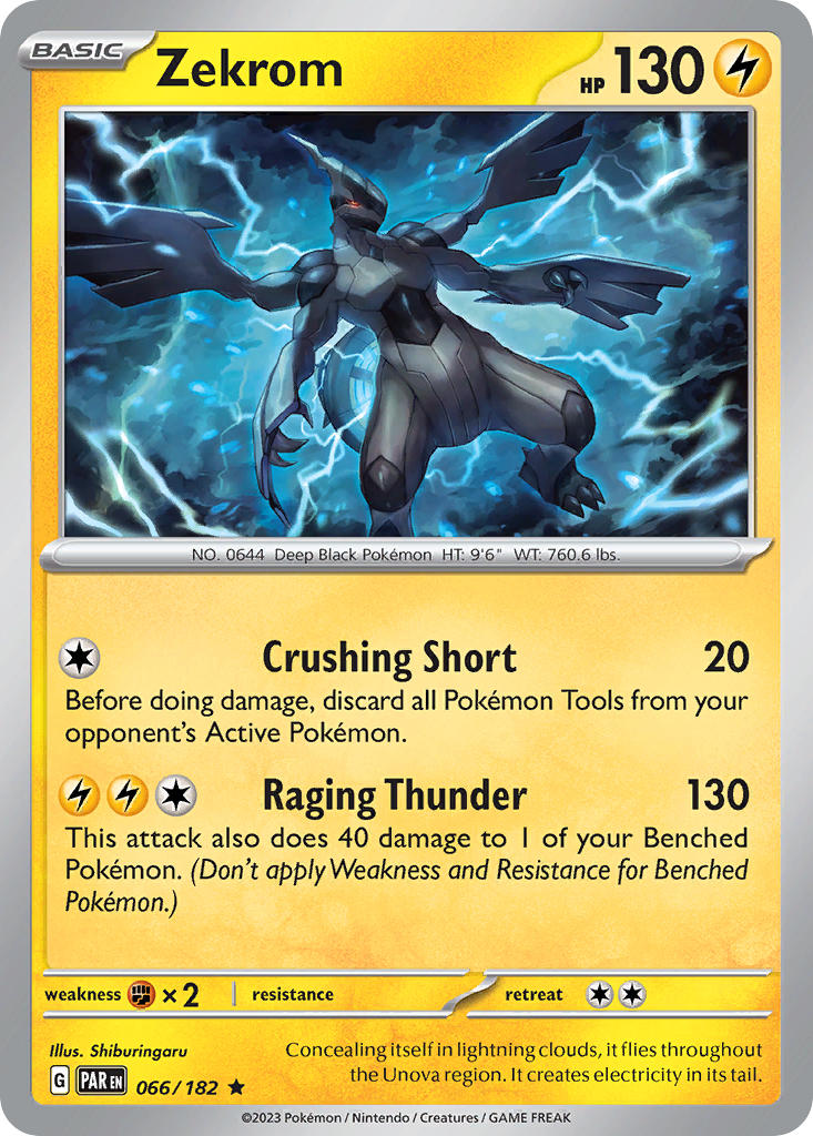 Zekrom 066/182 Rare Paradox Rift Pokémon card