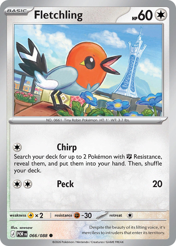 Fletchling 066/088 Common Perfect Order Pokémon card